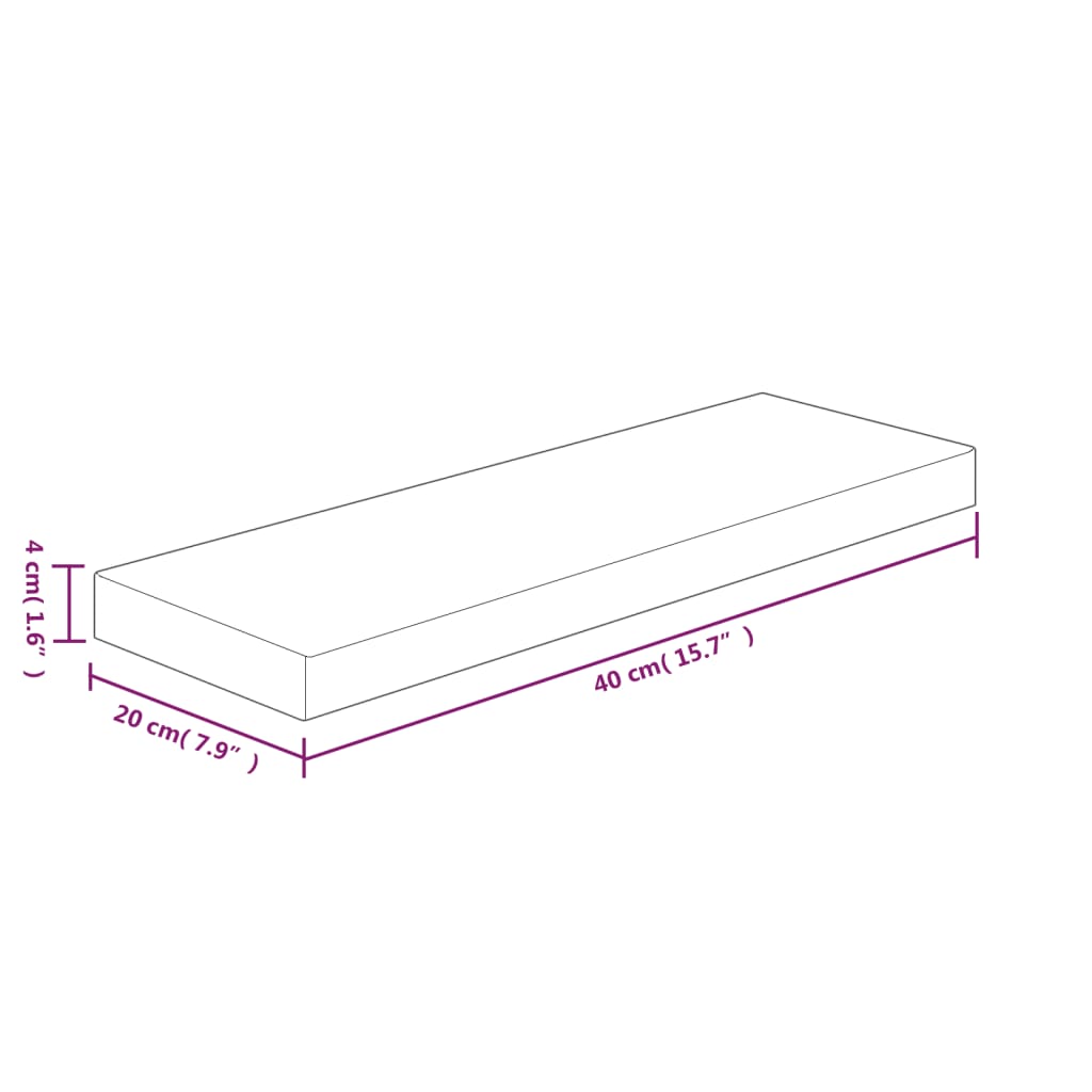Plank 40 X 20 X 4 Cm Onbewerkt Massief Eikenhout