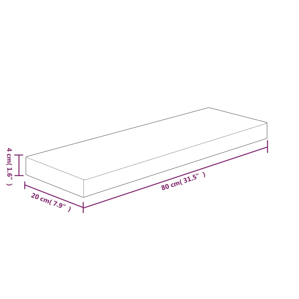 Plank 80X20X4 Cm Onbehandeld Massief Eikenhout 1 80 x 20 x 4 cm