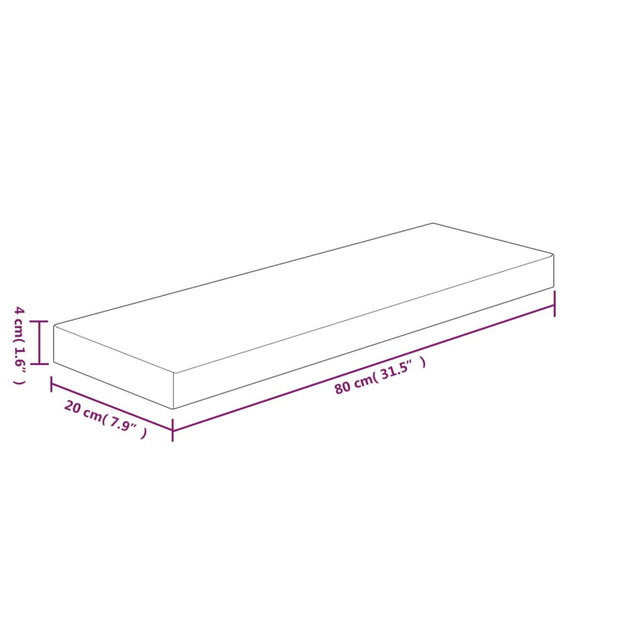 Plank 80X20X4 Cm Onbehandeld Massief Eikenhout 1 80 x 20 x 4 cm