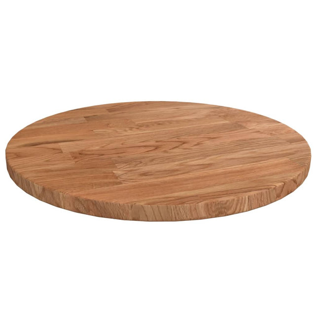 Tafelblad rond Ø30x1,5 cm bewerkt massief eikenhout lichtbruin Ø 30 x 1.5 cm Lichtbruin