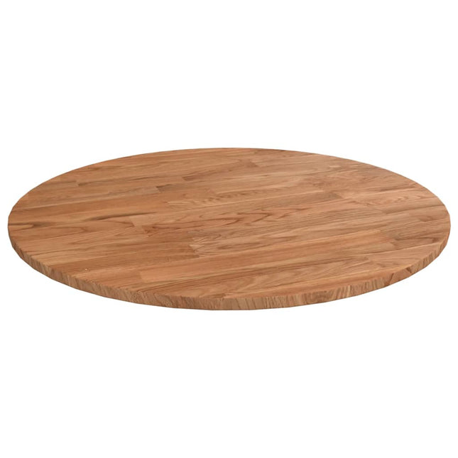 Tafelblad rond Ø40x1,5 cm bewerkt massief eikenhout lichtbruin Ø 40 x 1.5 cm Lichtbruin