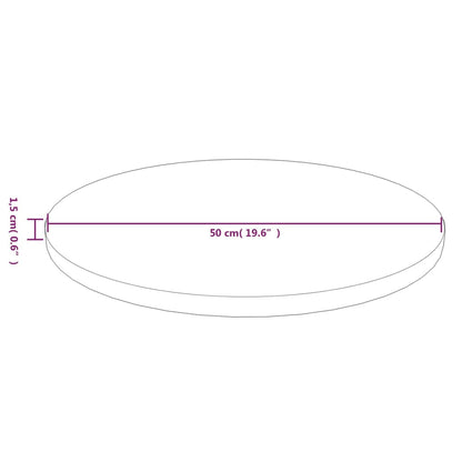 Tafelblad rond Ø50x1,5 cm behandeld massief eiken lichtbruin Ø 50 x 1.5 cm Lichtbruin