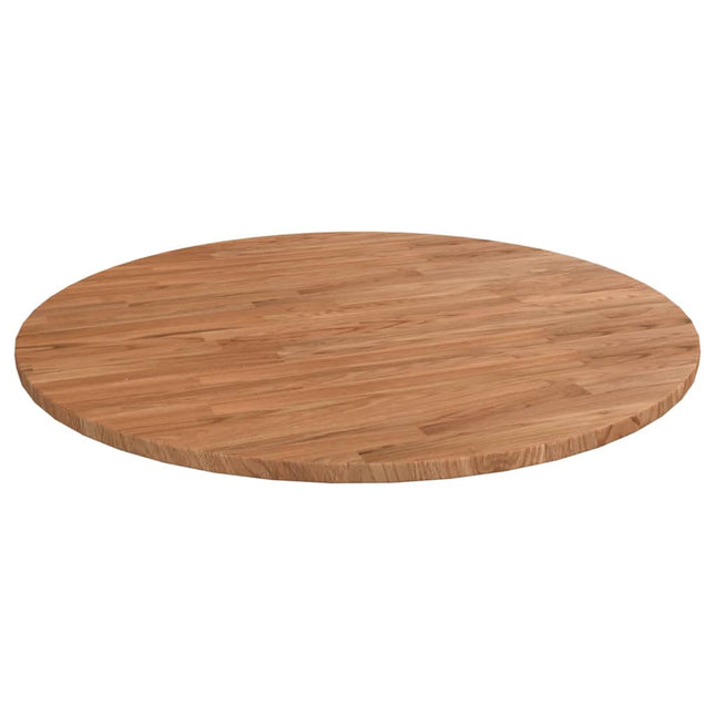 Tafelblad rond Ø70x1,5 cm bewerkt massief eikenhout lichtbruin Ø 70 x 1.5 cm Lichtbruin