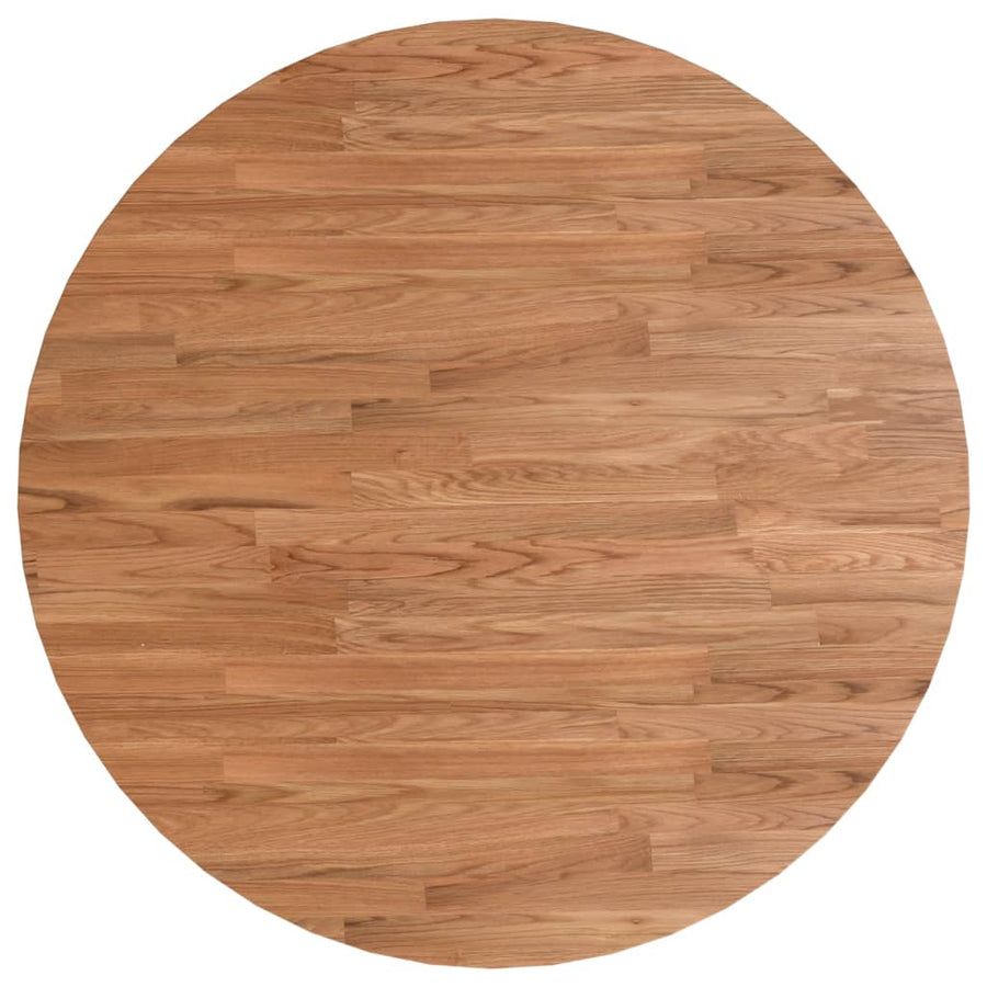 Tafelblad rond Ø70x1,5 cm bewerkt massief eikenhout lichtbruin Ø 70 x 1.5 cm Lichtbruin