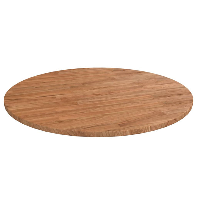 Tafelblad rond Ø80x1,5 cm bewerkt massief eikenhout lichtbruin Ø 80 x 1.5 cm Lichtbruin