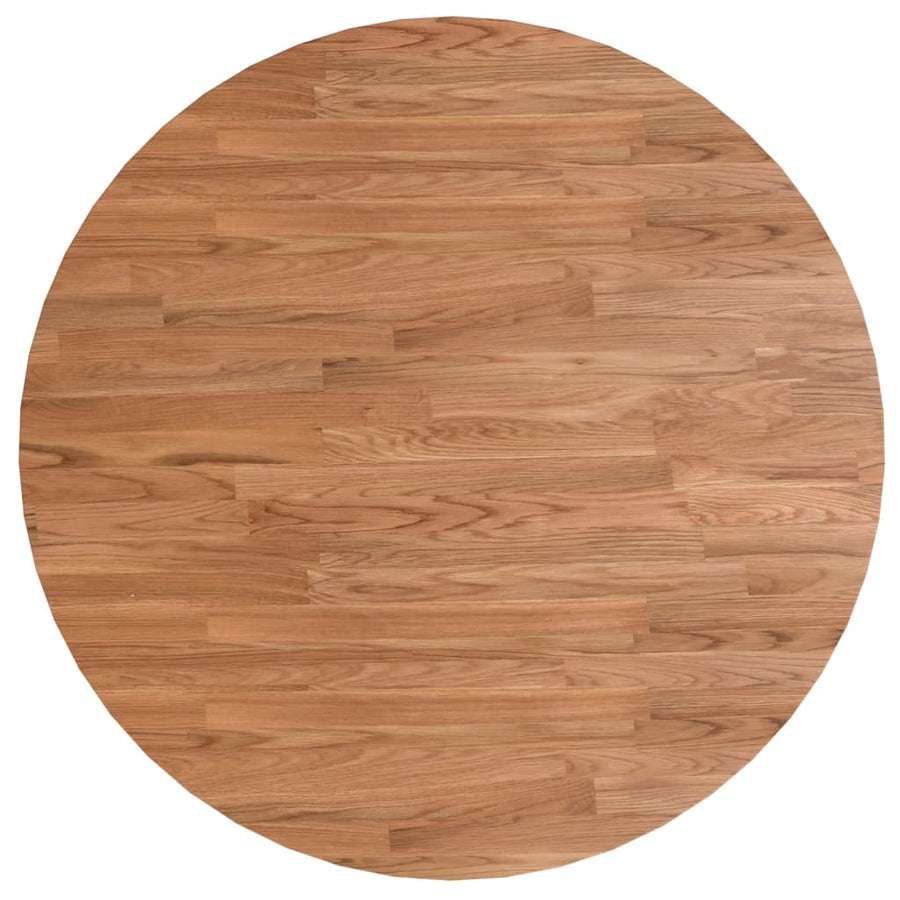 Tafelblad rond Ø80x1,5 cm bewerkt massief eikenhout lichtbruin Ø 80 x 1.5 cm Lichtbruin