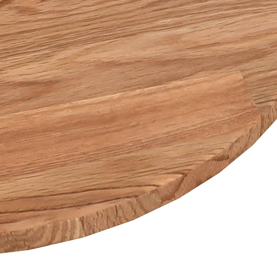 Tafelblad rond Ø90x1,5 cm bewerkt massief eikenhout lichtbruin Ø 90 x 1.5 cm Lichtbruin