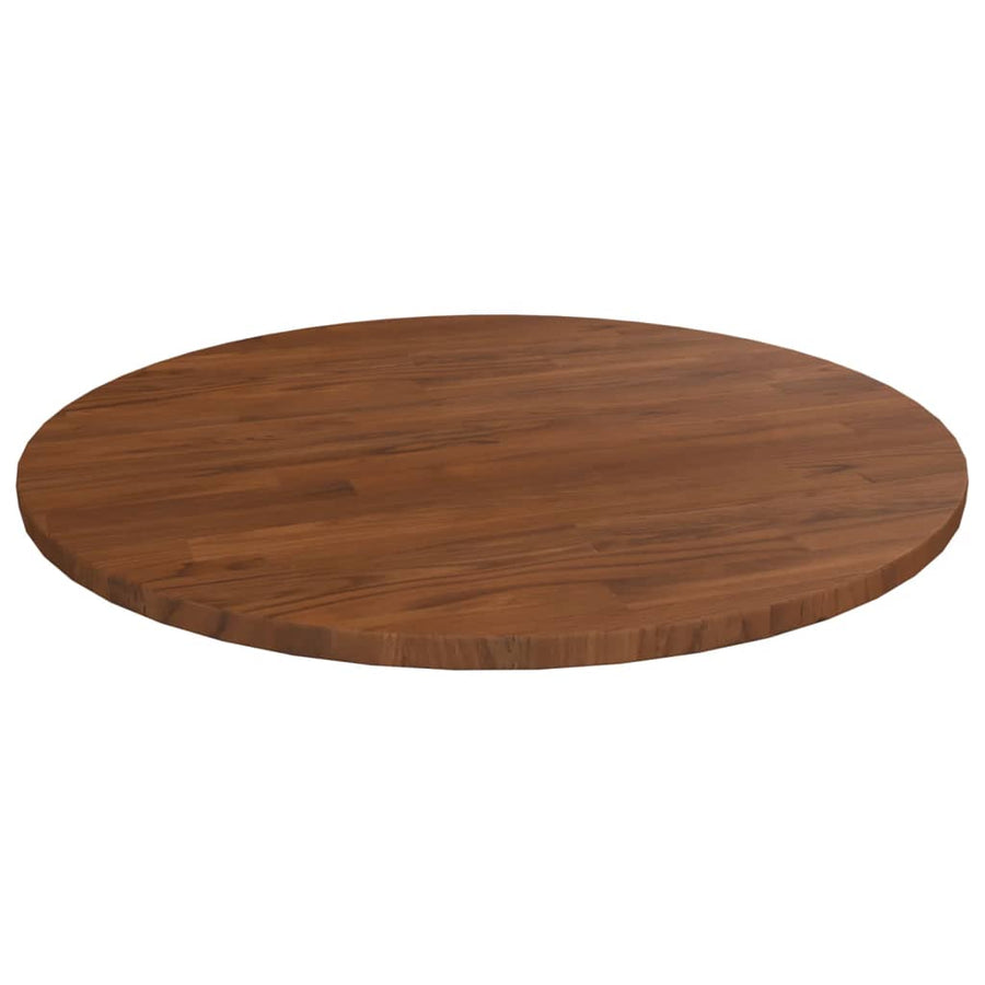 Tafelblad rond Ø50x1,5 cm bewerkt massief eikenhout donkerbruin Ø 50 x 1.5 cm Donkerbruin