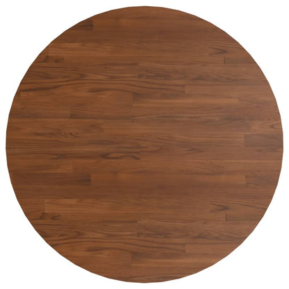 Tafelblad Rond Ø80X1,5 Cm Bewerkt Massief Eikenhout Donkerbruin Ø 80 x 1.5 cm