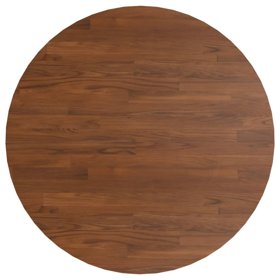 Tafelblad Rond Ø80X1,5 Cm Bewerkt Massief Eikenhout Donkerbruin Ø 80 x 1.5 cm