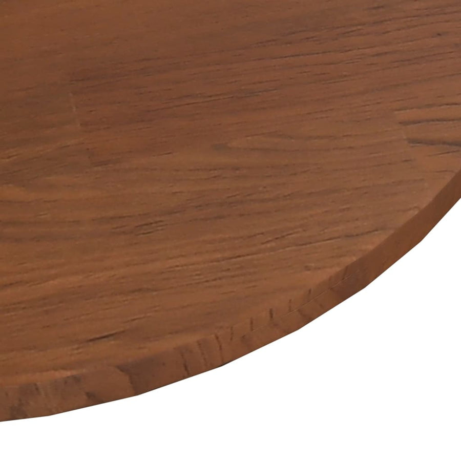 Tafelblad Rond Ø80X1,5 Cm Bewerkt Massief Eikenhout Donkerbruin Ø 80 x 1.5 cm