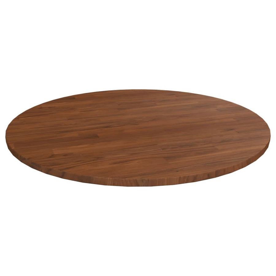 Tafelblad rond Ø90x1,5 cm bewerkt massief eikenhout donkerbruin Ø 90 x 1.5 cm Donkerbruin