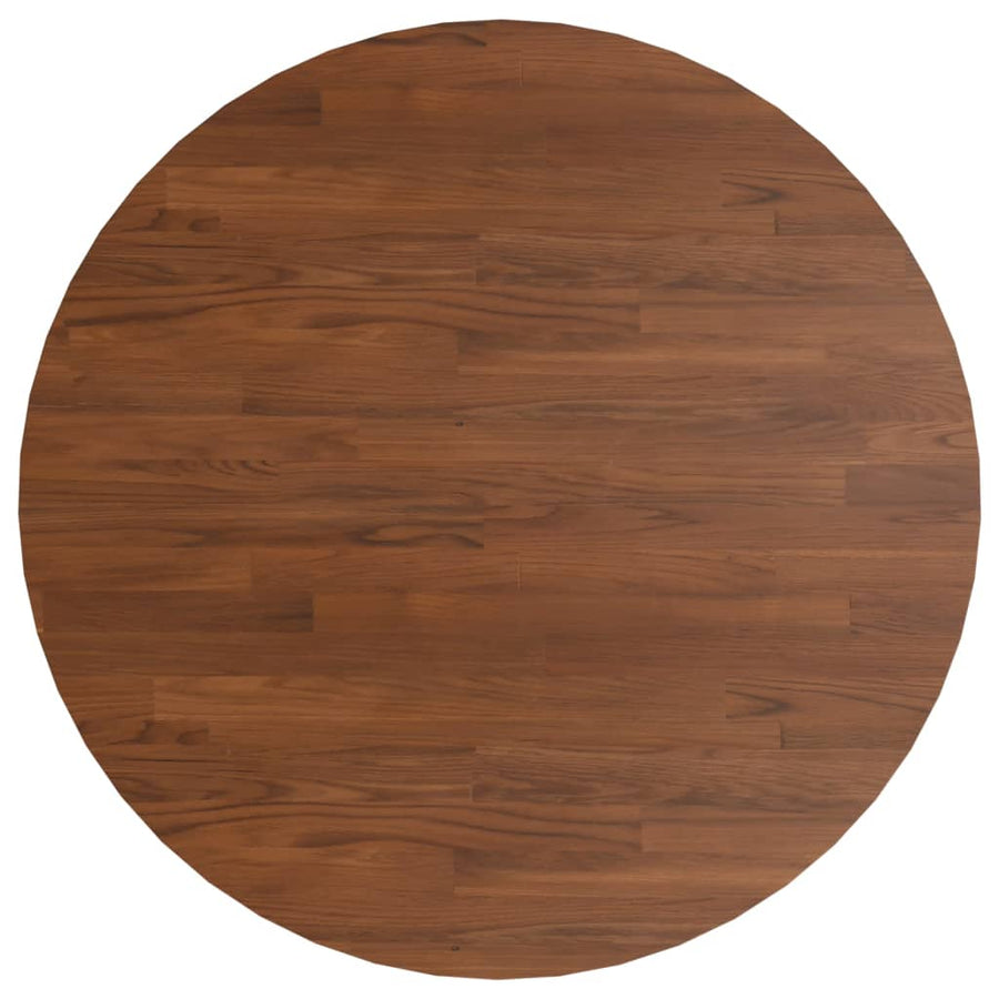 Tafelblad rond Ø90x1,5 cm bewerkt massief eikenhout donkerbruin Ø 90 x 1.5 cm Donkerbruin