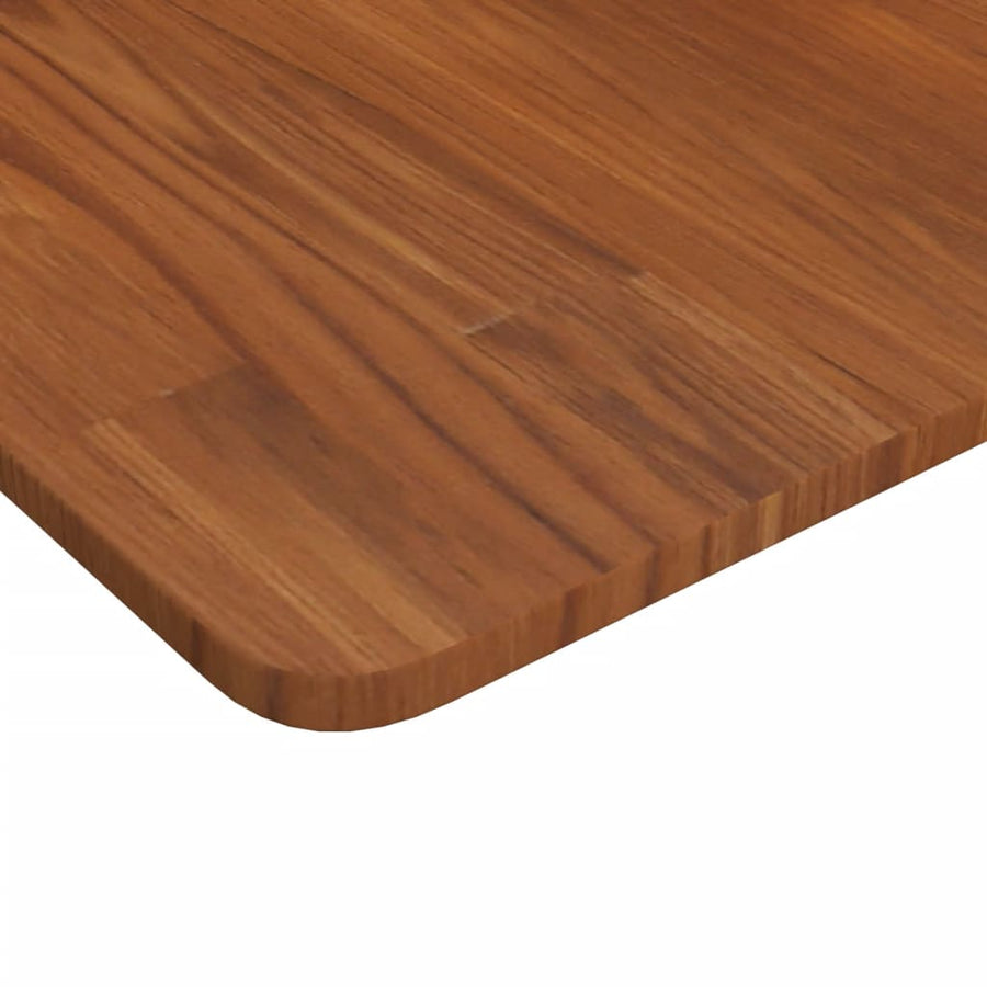 Wastafelblad 100X50X1,5Cm Behandeld Massief Hout Donkerbruin 100 x 50 x 1.5 cm