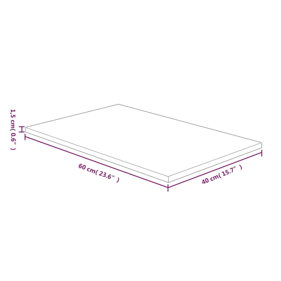 Wastafelblad 60X40X1,5Cm Behandeld Massief Hout 60 x 40 x 1.5 cm Donkerbruin