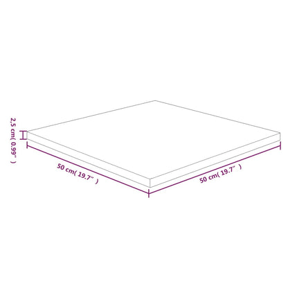 Tafelblad vierkant 50x50x2,5cm massief eiken 50 x 50 x 2.5 cm Lichtbruin