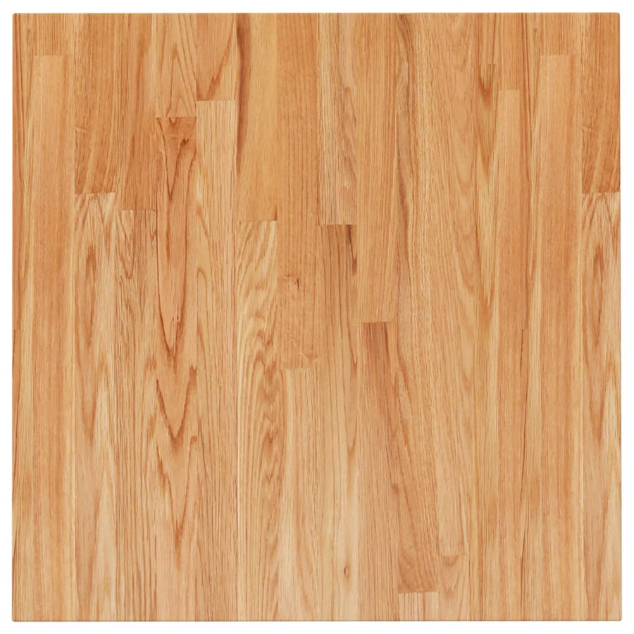 Tafelblad vierkant 60x60x2,5cm massief eiken lichtbruin 60 x 60 x 2.5 cm Lichtbruin