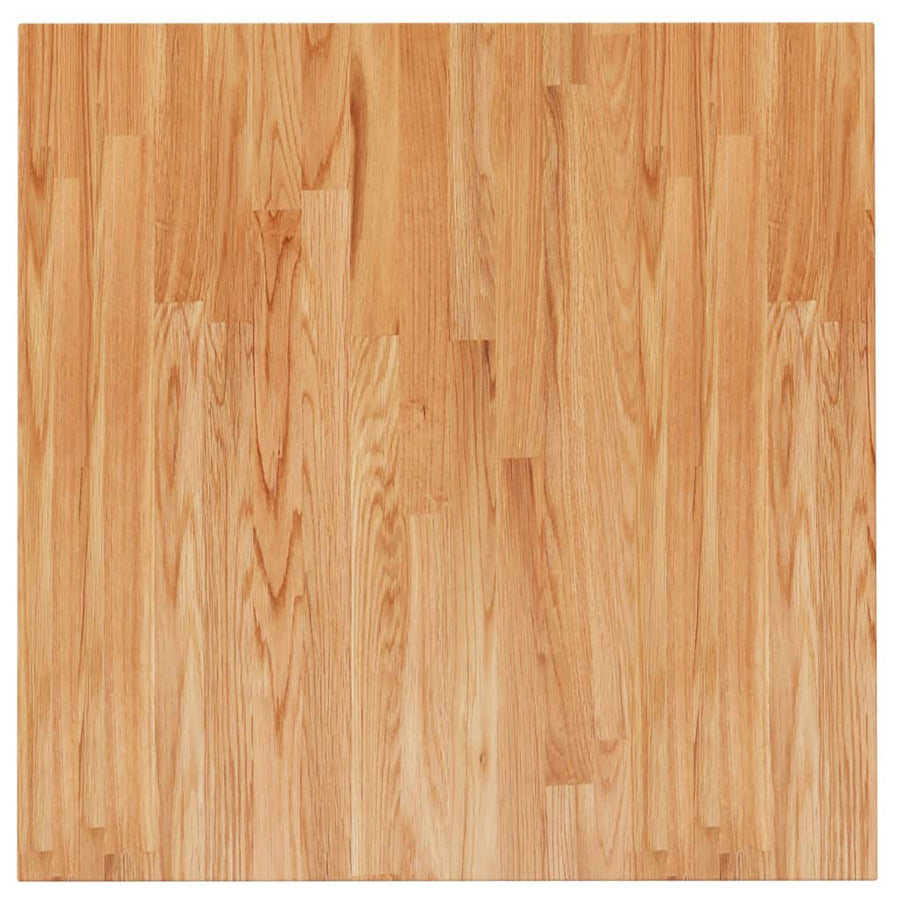 Tafelblad vierkant 70x70x2,5cm massief eiken lichtbruin 70 x 70 x 2.5 cm Lichtbruin