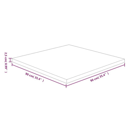 Tafelblad vierkant 90x90x2,5 cm massief eiken 90 x 90 x 2.5 cm Lichtbruin