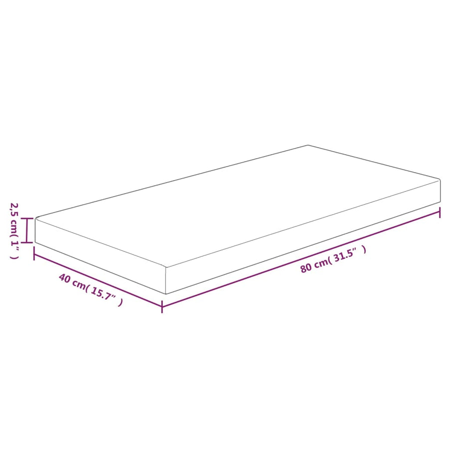 Wastafelblad 80X40X2,5Cm Behandeld Massief Hout 80 x 40 x 2.5 cm Lichtbruin