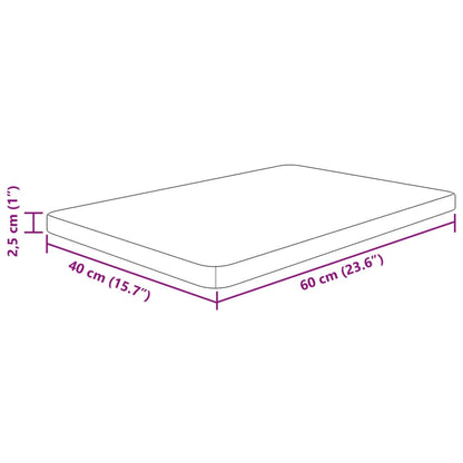 Wastafelblad 60X40X2,5Cm Behandeld Massief Hout Lichtbruin 60 x 40 x 2.5 cm