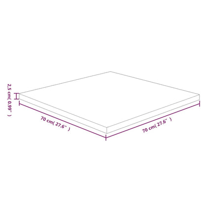 Tafelblad vierkant 70x70x2,5cm behandeld eiken donkerbruin 70 x 70 x 2.5 cm Donkerbruin