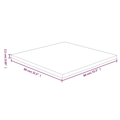 Tafelblad vierkant 80x80x2,5cm behandeld eiken donkerbruin 80 x 80 x 2.5 cm Donkerbruin