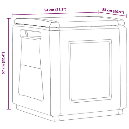Tuinbox 130 L Donkergrijs En Zwart 54 x 53 x 57 cm
