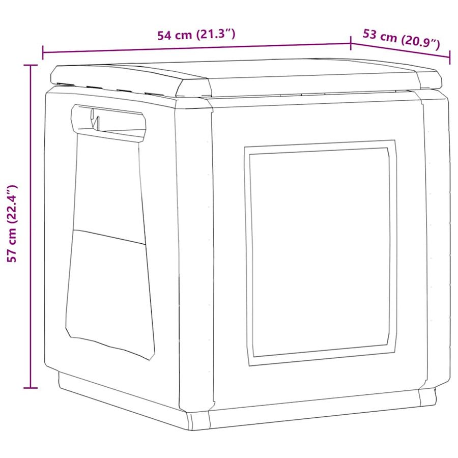 Tuinbox 130 L Donkergrijs En Zwart 54 x 53 x 57 cm
