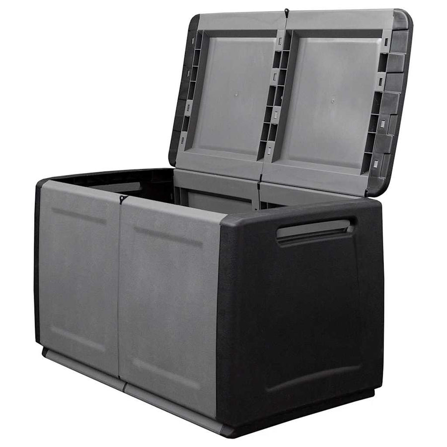 Tuinbox 230 L 96x53x57 cm donkergrijs en zwart