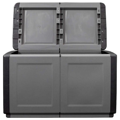 Tuinbox 230 L 96x53x57 cm donkergrijs en zwart