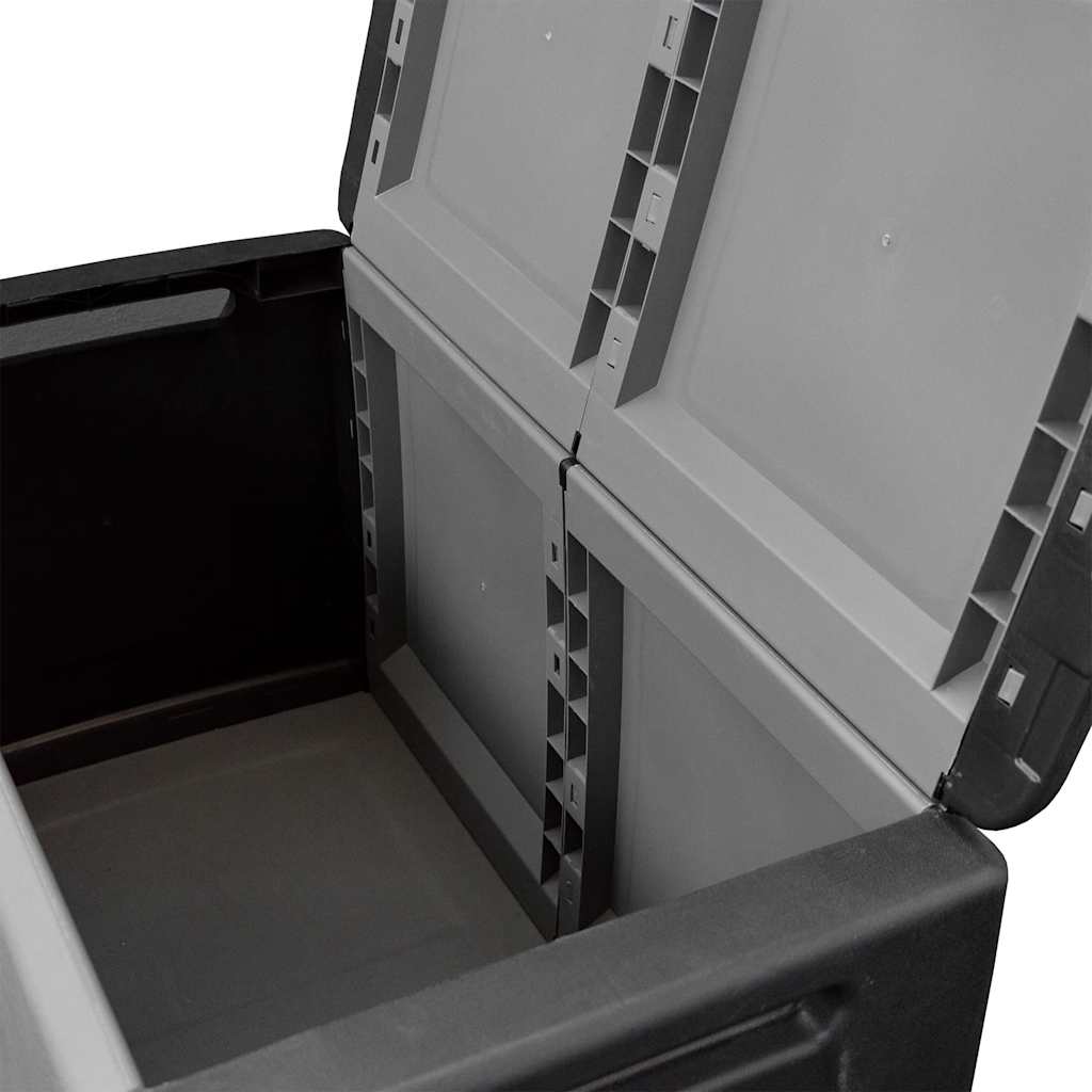 Tuinbox 230 L 96x53x57 cm donkergrijs en zwart