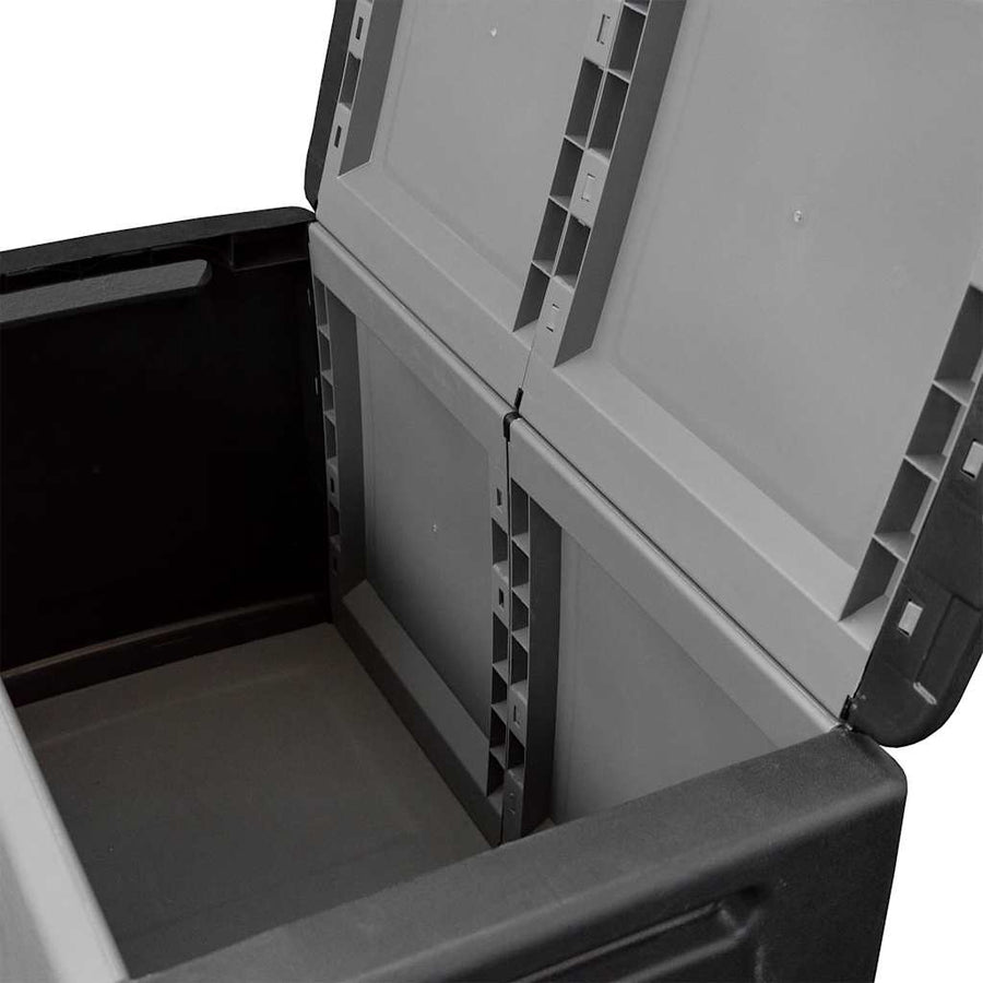 Tuinbox 230 L 96x53x57 cm donkergrijs en zwart