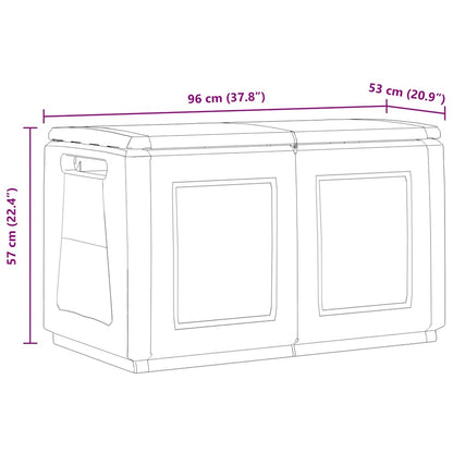 Tuinbox 230 L 96x53x57 cm donkergrijs en zwart