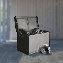 Tuinbox 230 L 96x53x57 cm donkergrijs en zwart