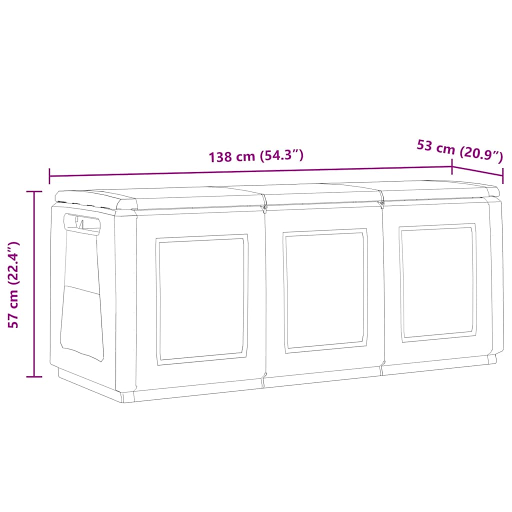 Tuinbox 330 L Donkergrijs En Zwart 138 x 53 x 57 cm