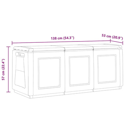 Tuinbox 330 L Donkergrijs En Zwart 138 x 53 x 57 cm