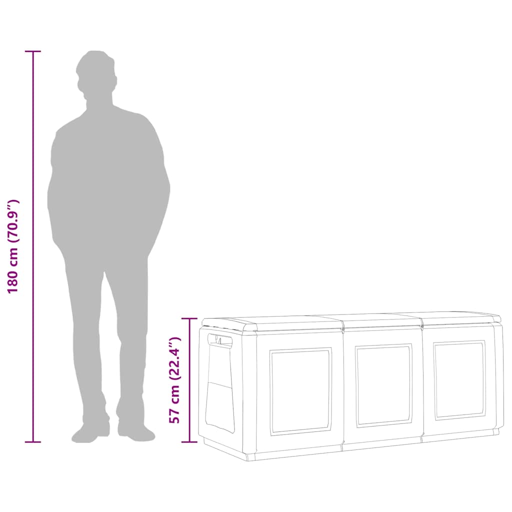 Tuinbox 330 L Donkergrijs En Zwart 138 x 53 x 57 cm