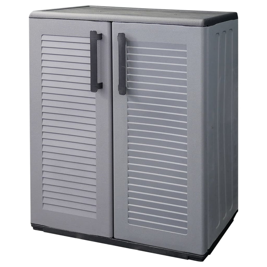 Tuinkast 68x37x84 cm polypropeen grijs en zwart