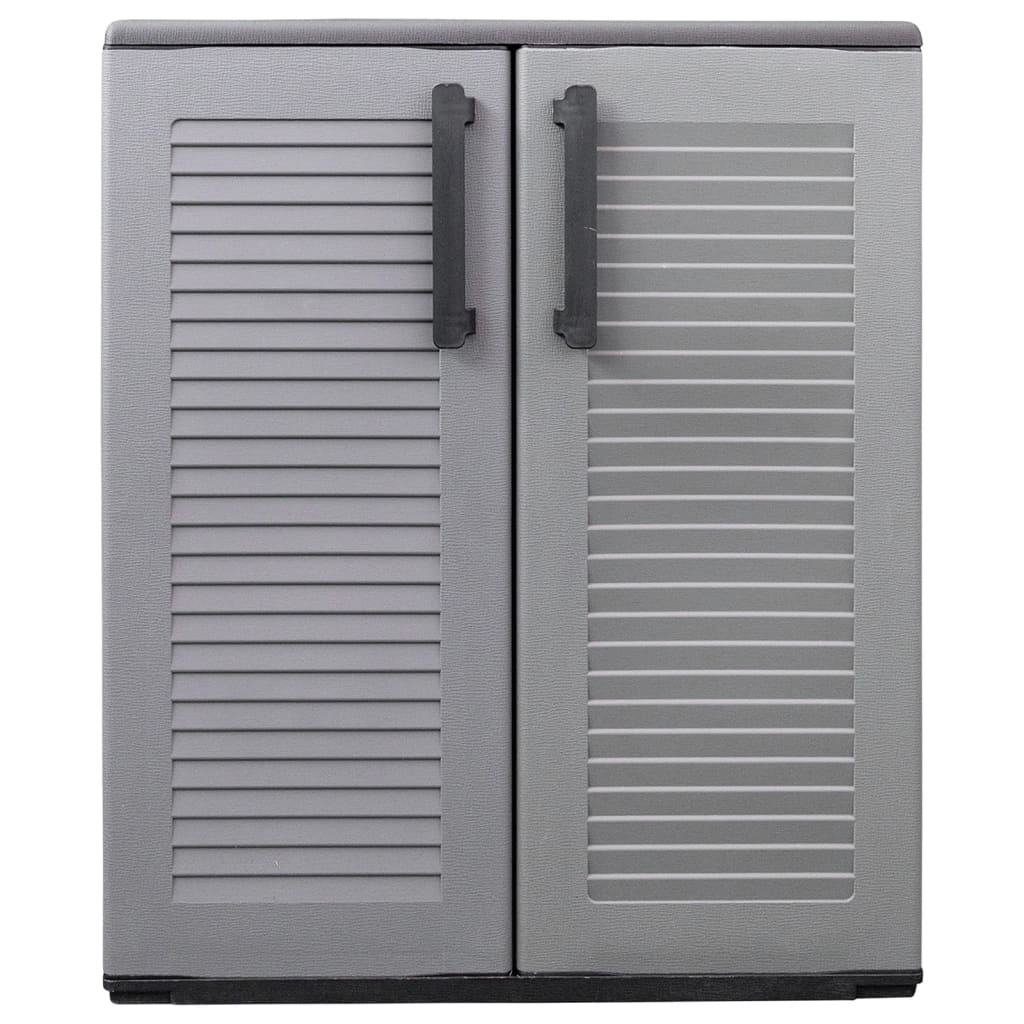 Tuinkast 68x37x84 cm polypropeen grijs en zwart