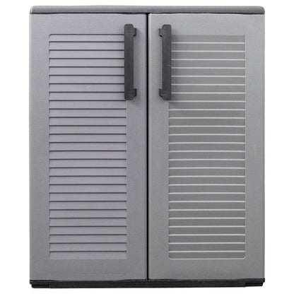 Tuinkast 68x37x84 cm polypropeen grijs en zwart