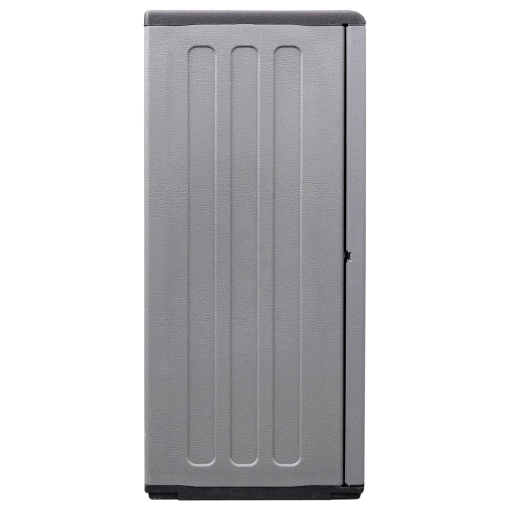 Tuinkast 68x37x84 cm polypropeen grijs en zwart