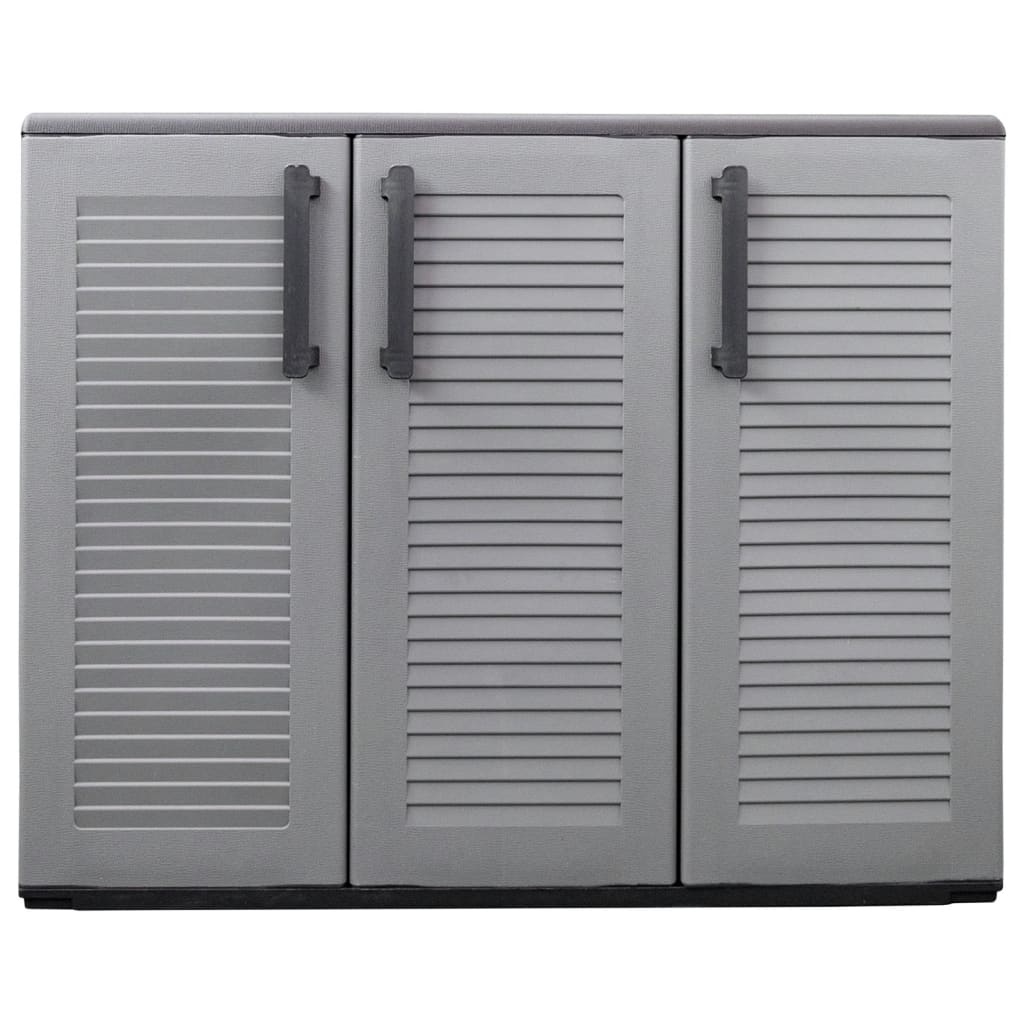 Tuinkast 102x37x84 cm polypropeen grijs en zwart