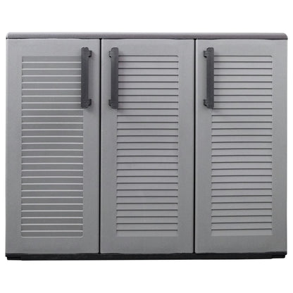 Tuinkast 102x37x84 cm polypropeen grijs en zwart