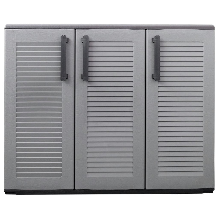 Tuinkast 102x37x84 cm polypropeen grijs en zwart