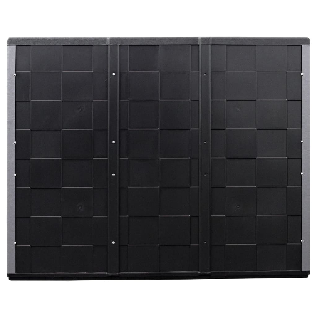 Tuinkast 102x37x84 cm polypropeen grijs en zwart