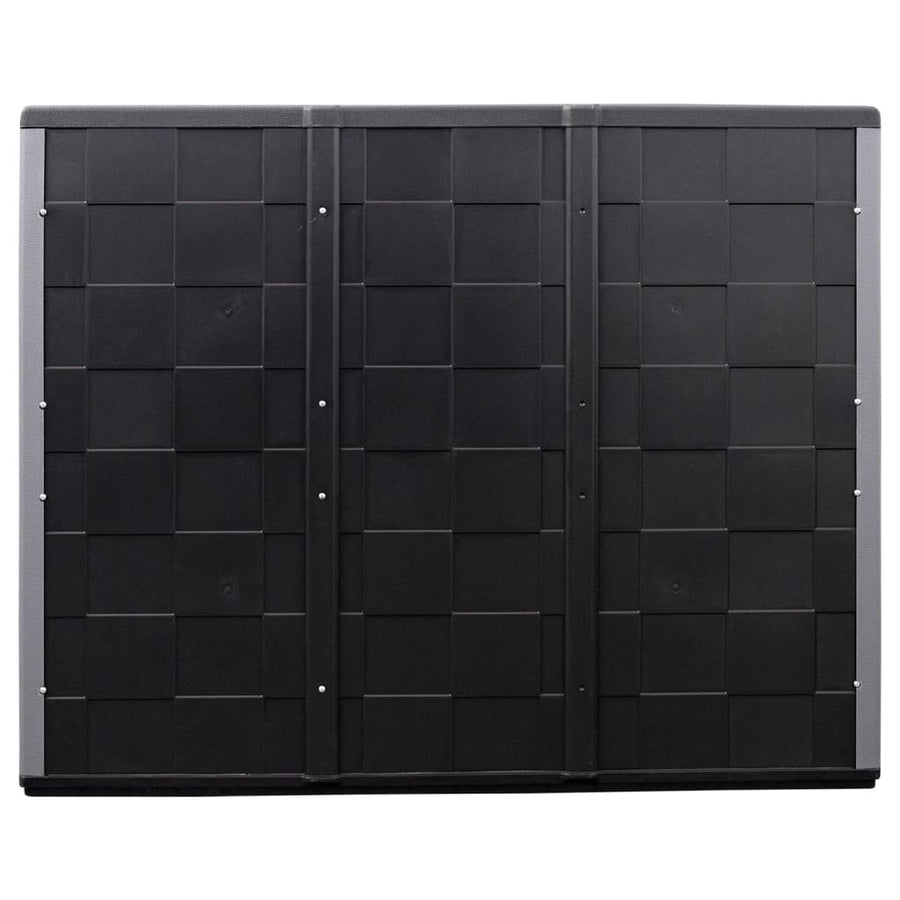 Tuinkast 102x37x84 cm polypropeen grijs en zwart