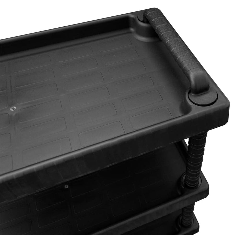 Gereedschapswagen 3-Laags 75X37,5X92 Cm Polypropeen Zwart