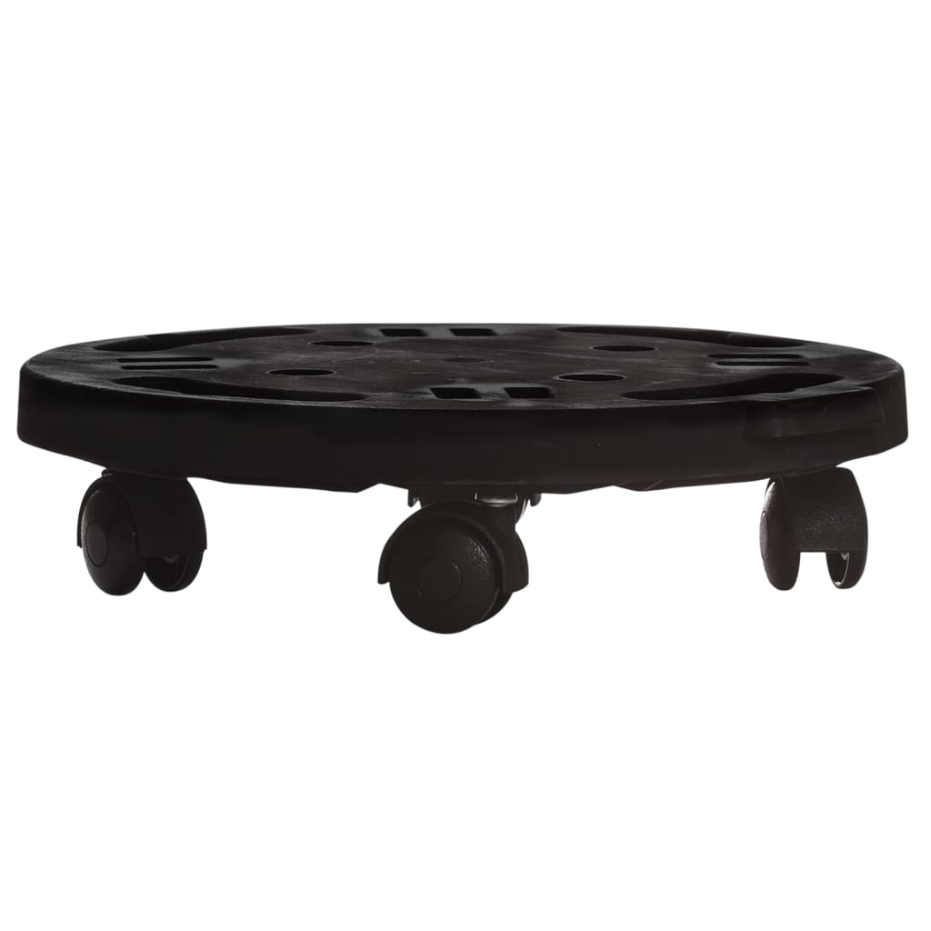 Plantentrolley Met Wielen 170 Kg Diameter 30 Cm Zwart