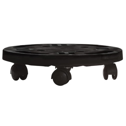 Plantentrolley Met Wielen 170 Kg Diameter 30 Cm Zwart